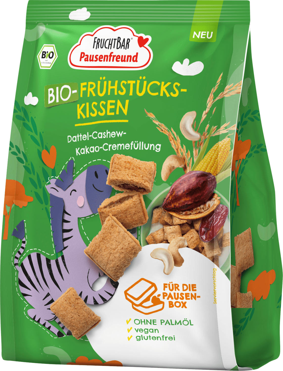 FruchtBar Pausenfreund Kindersnack Frühstückskissen Kakao ab 3 Jahren