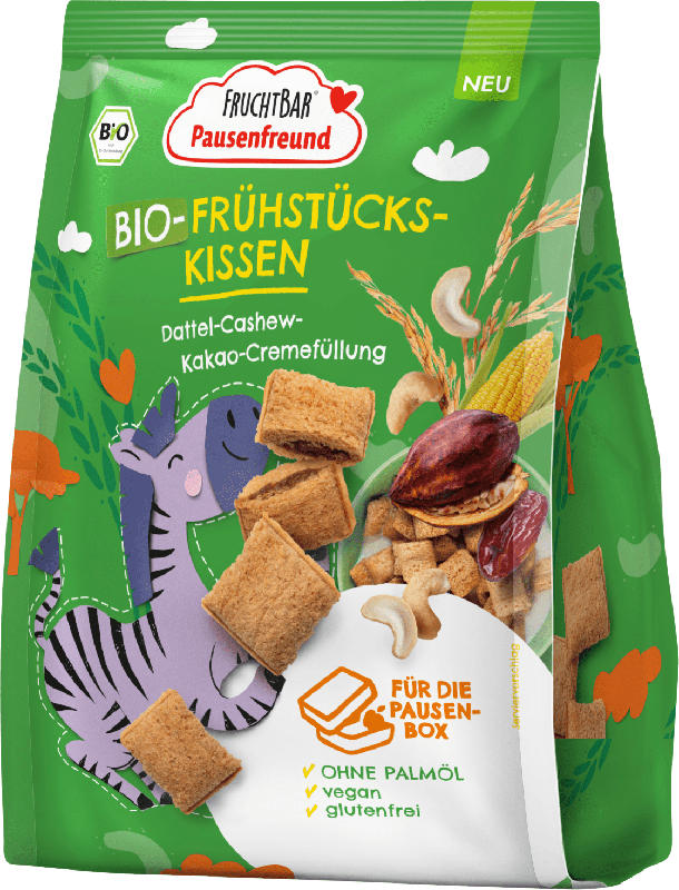 FruchtBar Pausenfreund Kindersnack Frühstückskissen Kakao ab 3 Jahren