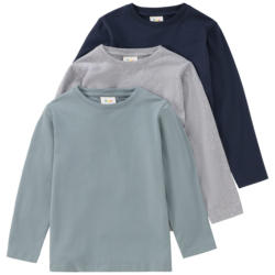 3 Jungen Langarmshirts in Unifarben (Nur online)