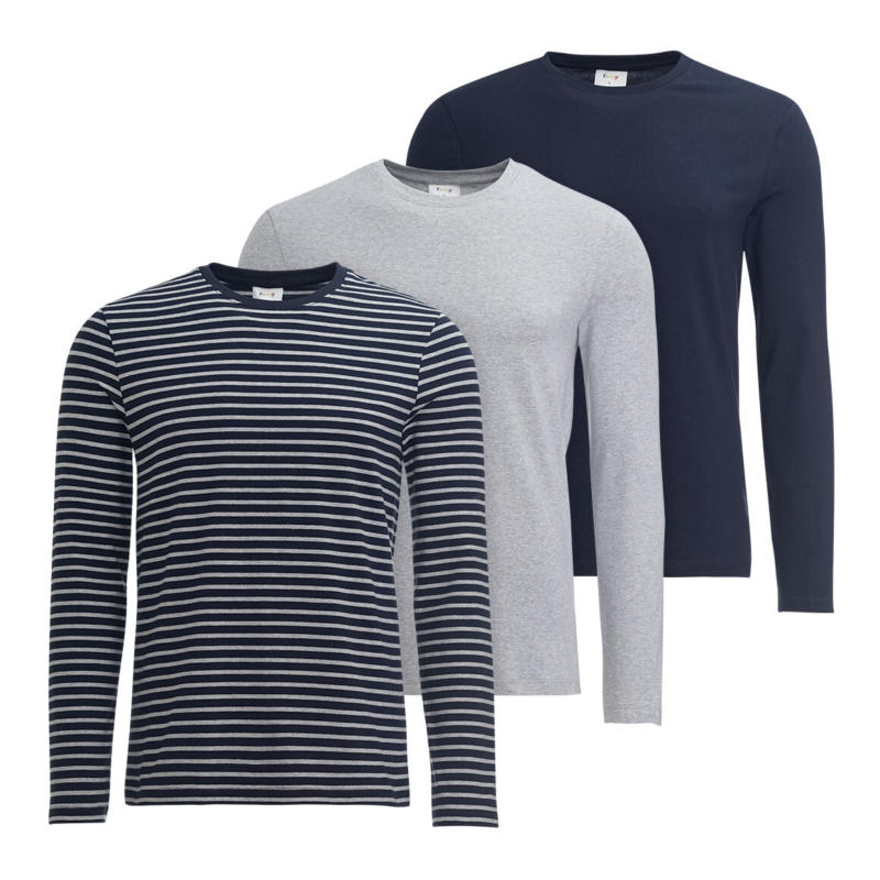 3 Herren Langarmshirts im Set (Nur online)