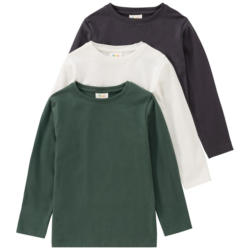 3 Jungen Langarmshirts in Unifarben (Nur online)