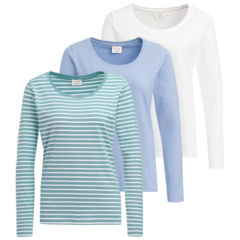 3 Damen Langarmshirts im Set (Nur online)