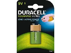 Duracell 9V Recharge Ultra Batterien 170 mAh, Einzelpackung; Akkus