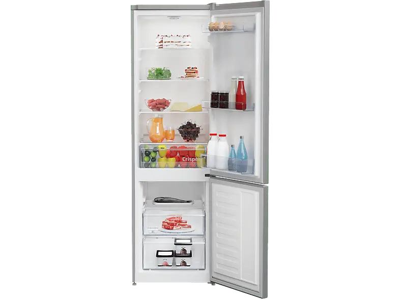 Beko RCSA300K40SN Kühl- und Gefrierkombination (E, 291 l, 1813 mm hoch, Standgerät, Silber)