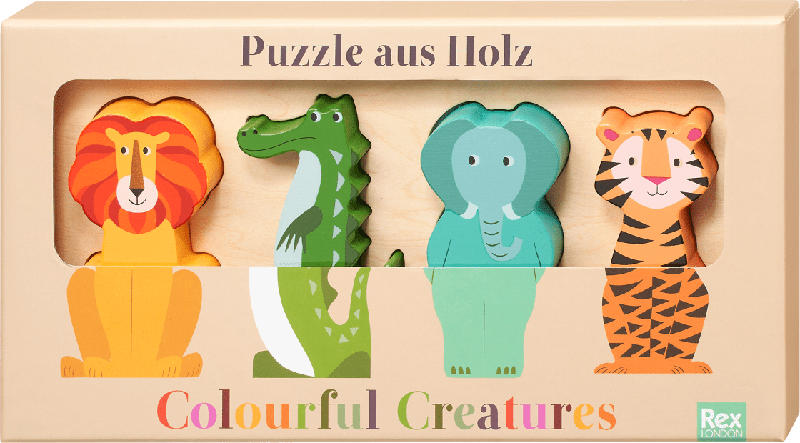 REX LONDON Puzzle aus Holz "Colourful Creatures"