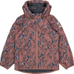 Mikk-Line Softshelljacke mit Vogel-Muster, rosa, Gr. 122/128