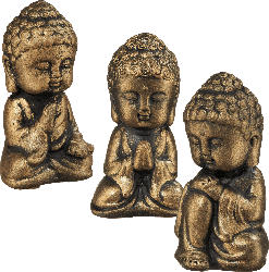 Dekorieren & Einrichten Poly-Buddha, gold-schwarz (10 cm)