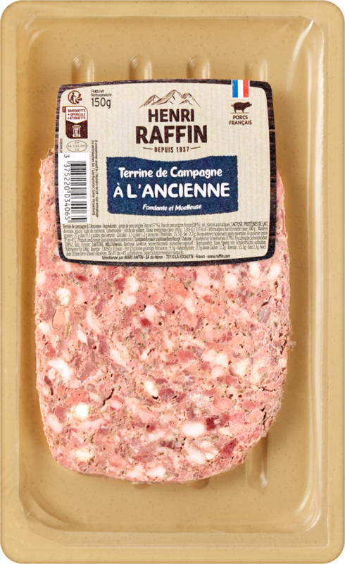 Henri Raffin Terrine de campagne à l'ancienne , France, 150 g