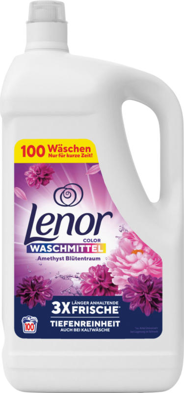 Detersivo liquido Color Amethyst & Floral Bouquet Lenor, 100 lessives, 5 litres