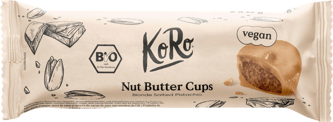 KoRo Nussbutter Cups, Blonde Pistazie (3 Stück)