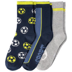 3 Paar Jungen Socken mit Fußball-Motiven