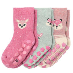 3 Paar Baby Stoppersocken mit Tieren