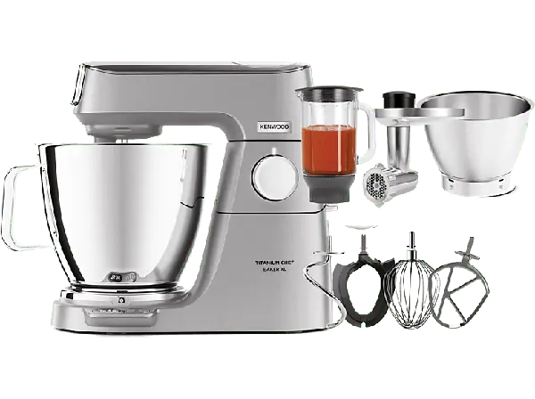 Kenwood KVL 85.224SI Titanium Chef Baker XL Set K&uuml;chenmaschine Silber (R&uuml;hrsch&uuml;sselkapazit&auml;t: 5 l, 1200 Watt)