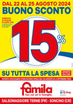 Famila BUONO SCONTO 15%SU TUTTA LA SPESA - al 25.08.2024