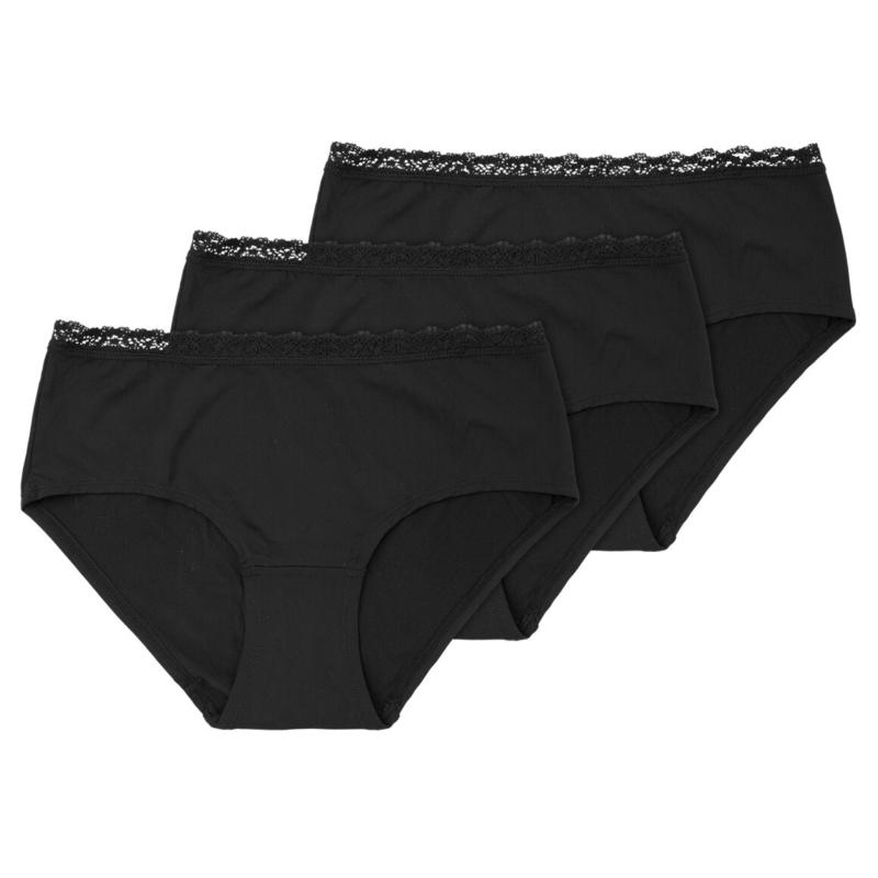 3 Damen Pantys mit Spitzenbund