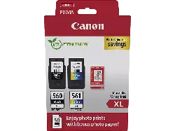 Canon PG-560XL Schwarz, CL-561XL Farbe und Fotopapier Vorteilspack; Tintenpatrone
