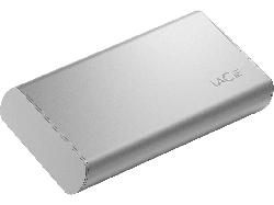 Lacie 1TB Festplatte Portable SSD V2 +Rescue, Extern, USB-C/A, Bis 1050 MB/s, Silber; Externe Festplatte