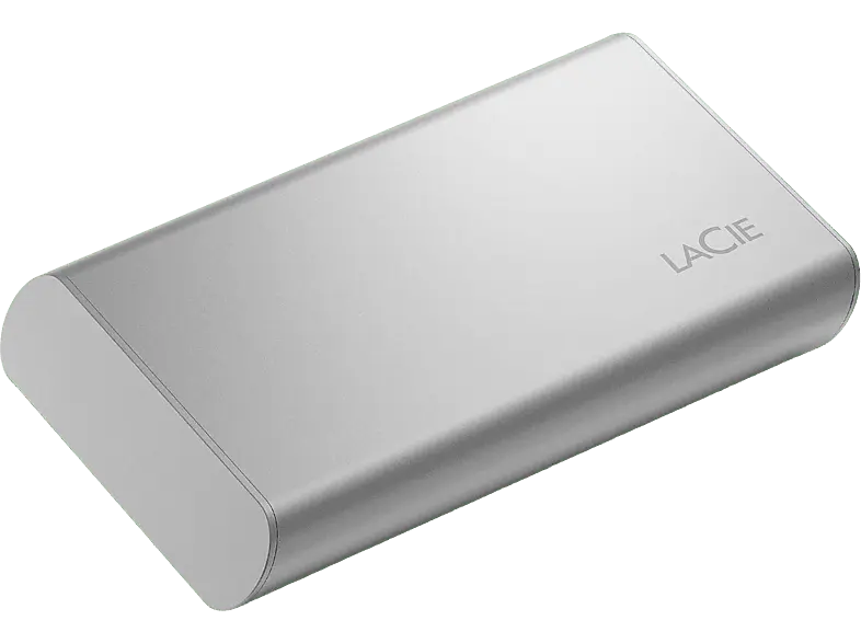 LACIE 1TB Festplatte Portable SSD V2 +Rescue, Extern, USB-C/A, Bis 1050 MB/s, Silber; Externe Festplatte
