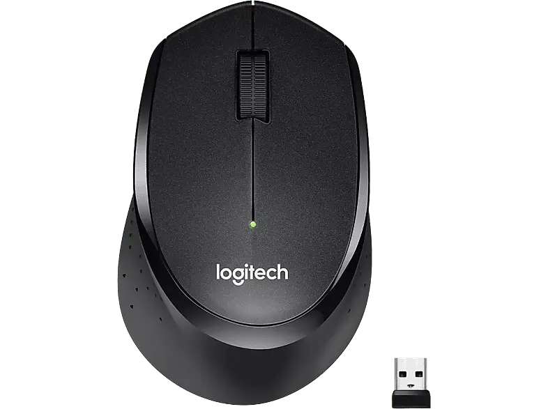 LOGITECH M330 Silent Plus Kabellose Maus, USB-Empfänger, Schwarz