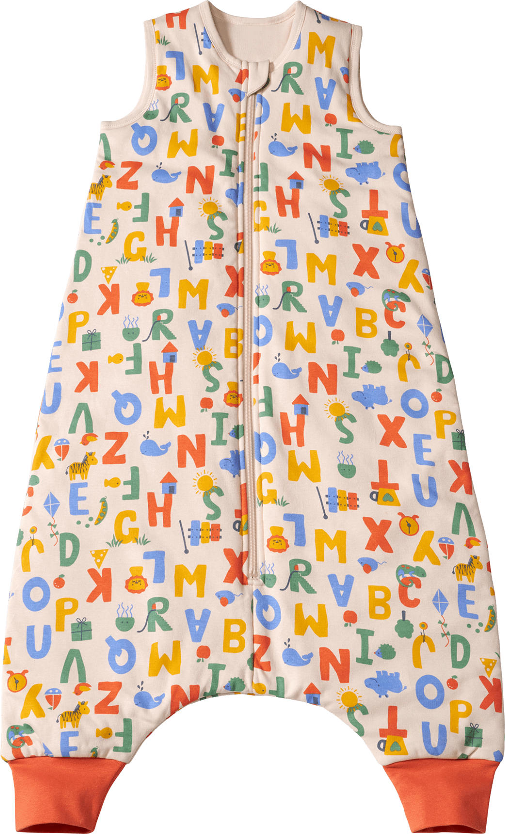 ALANA Schlafsack mit Beinen 2,5 TOG mit Buchstaben-Muster, beige, 100 cm