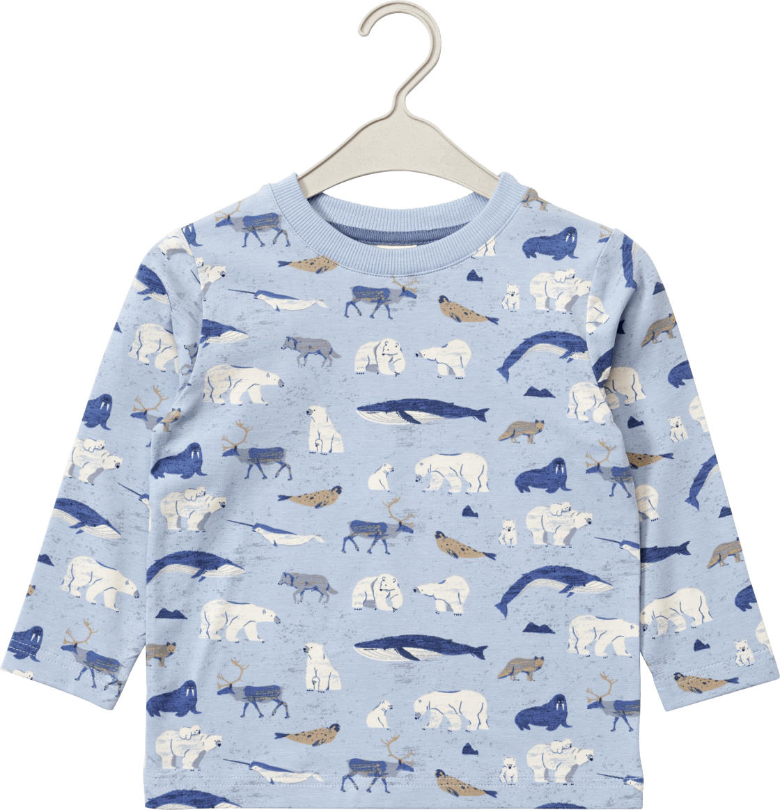 ALANA Langarmshirt Pro Climate mit Polartier-Muster, blau, Gr. 110