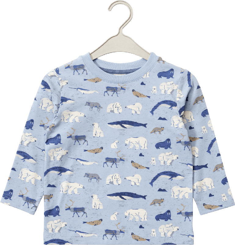 ALANA Langarmshirt Pro Climate mit Polartier-Muster, blau, Gr. 92