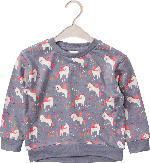 dm-drogerie markt ALANA Sweatshirt mit Einhorn-Muster, grau, Gr. 110 - bis 31.10.2024