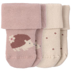 2 Paar Newborn Socken mit Igel-Motiv