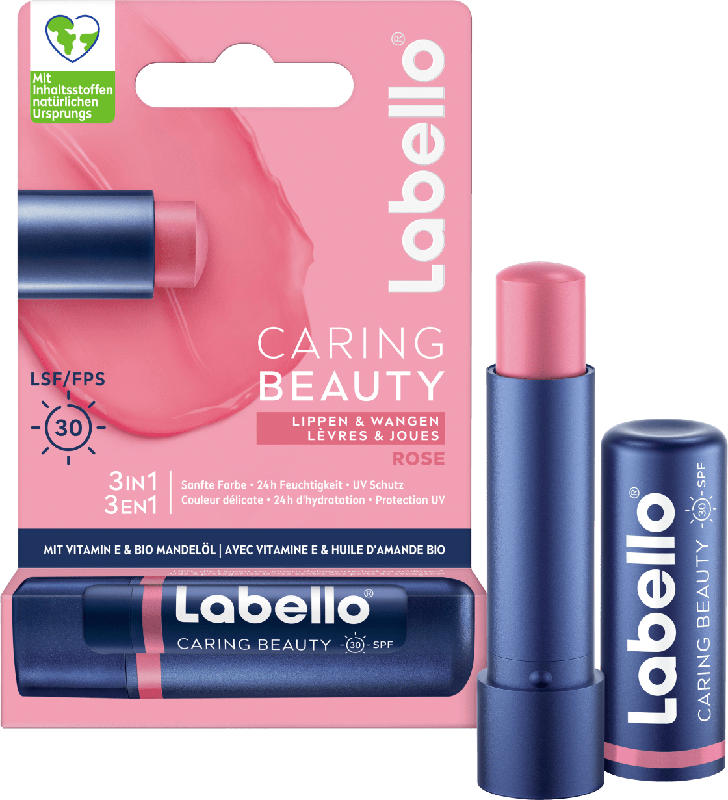 Labello Lippenpflege Caring Beauty Rose LSF 30