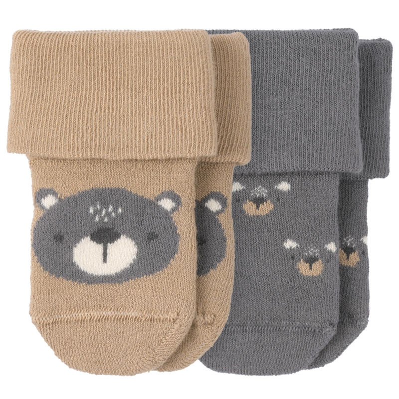 2 Paar Newborn Socken mit Umschlagbündchen