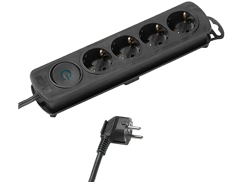 Vivanco 37644 Komfort 4-fach Steckdosenleiste mit Schalter, 1,4m