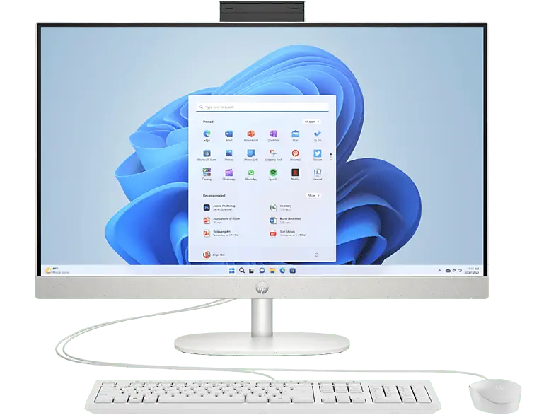 HP 27-cr0901ng All-in-One PC, AMD R5 7520U, 16 GB RAM, 512 SSD, 27 Zoll Full-HD, Win11 Home, Muschelweiß