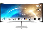 MediaMarkt MSI pro MP341CQWDE Curved Monitor, 34 Zoll, UWQHD, 100Hz, 1ms (MPRT), 300cd, VA-Panel, 2x Audio, Weiß - bis 15.02.2025