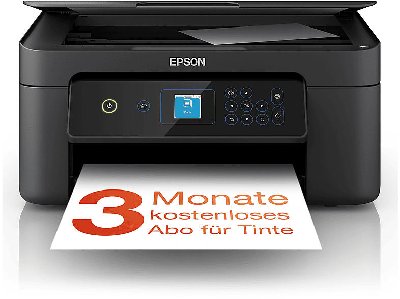 Epson Expression Home XP-3205 A4, kabelloser Multifunktionstintenstrahldrucker inkl. kostenloser Tinte für 3 Monate bei ReadyPrint-Abo, WLAN, Tintendruck, Schwarz, Einzelpatronen