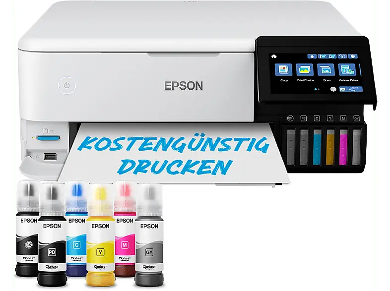 EPSON EcoTank ET-8500 DIN-A4, Tintentank-Fotodrucker, WLAN, Tintendruck, Weiß