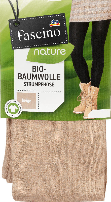 Fascino Strumpfhose mit Bio-Baumwolle, Gr. 50/52, beige