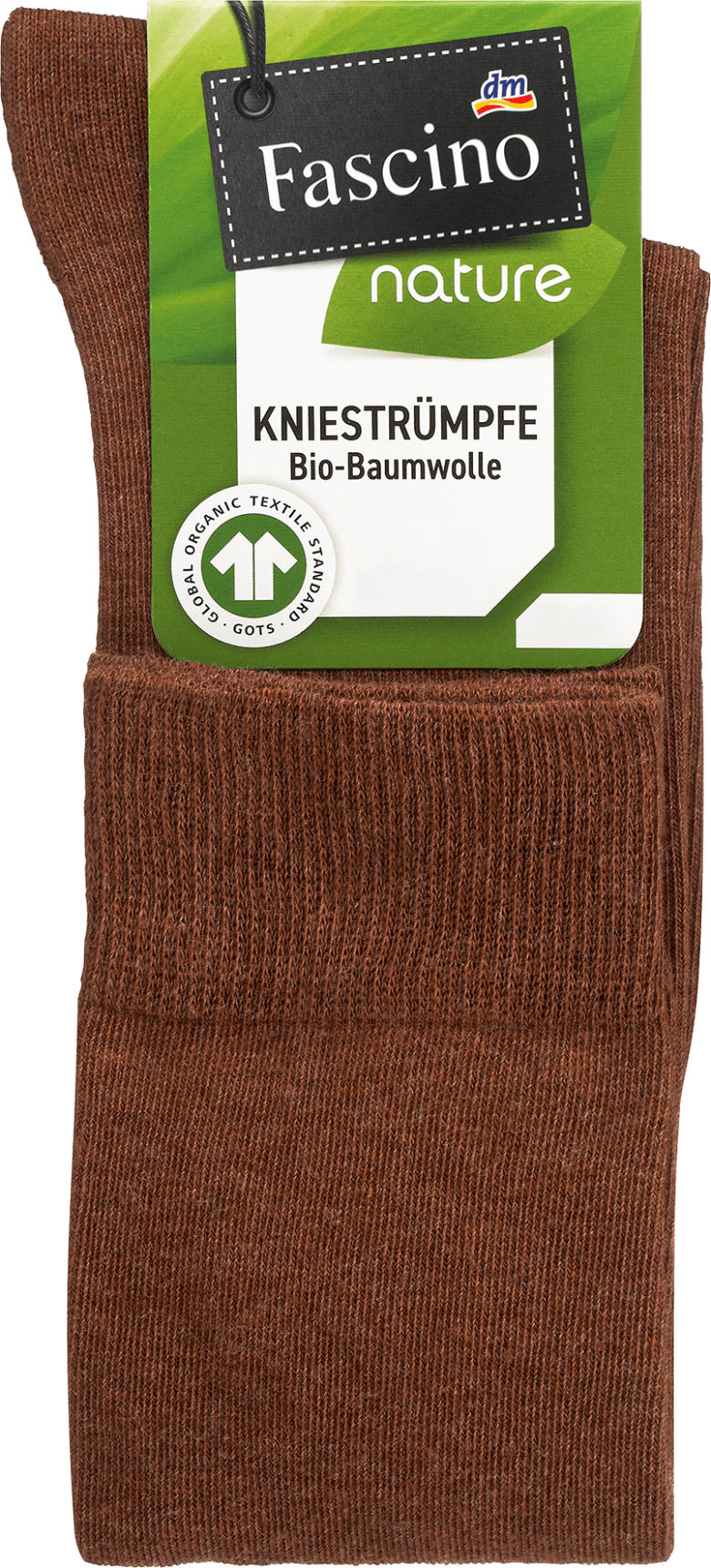 Fascino Kniestrümpfe mit Bio-Baumwolle braun Gr. 35-38