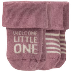 2 Paar Newborn Socken mit Schriftzug (Nur online)