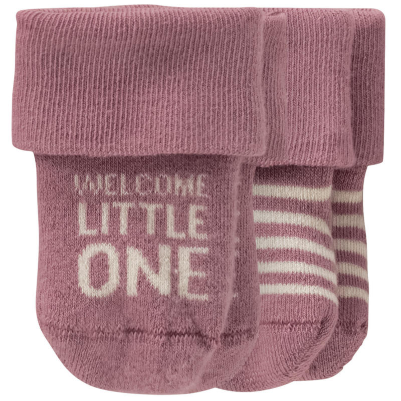 2 Paar Newborn Socken mit Schriftzug (Nur online)