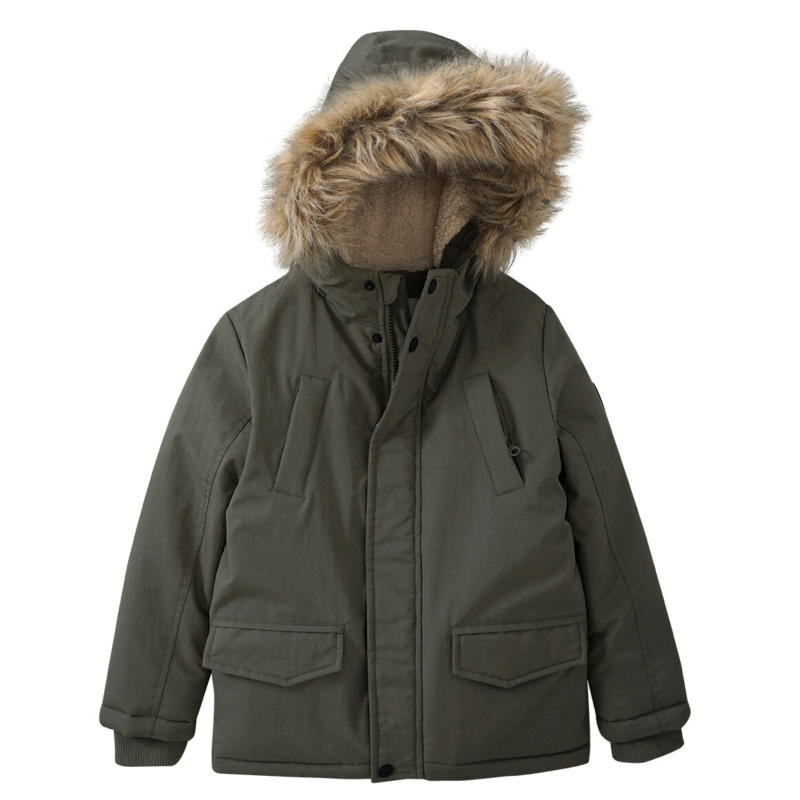 Jungen Parka mit Fellimitat (Nur online)