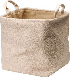 BOLTZE Korb aus Teddystoff, beige (30x30x30 cm)