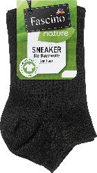 Fascino Sneakersocken mit Bio-Baumwolle schwarz Gr. 39-42