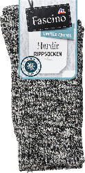 Fascino Socken in Mouliné-Optik schwarz Gr. 39-42