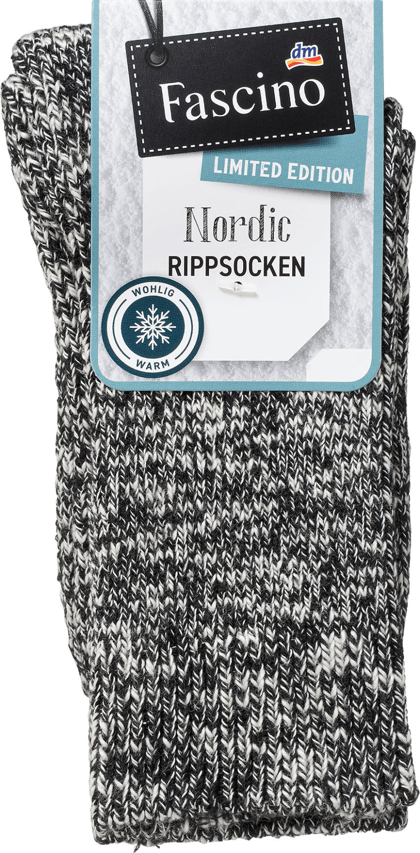 Fascino Socken in Mouliné-Optik schwarz Gr. 35-38