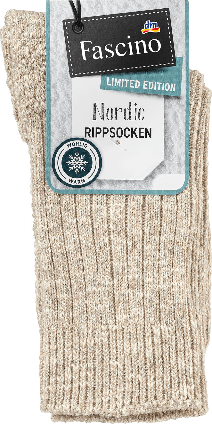 Fascino Socken in Mouliné-Optik beige Gr. 35-38