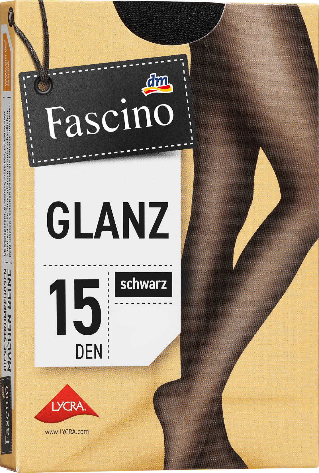 Fascino Strumpfhose glänzend schwarz Gr. 38/40, 15 DEN