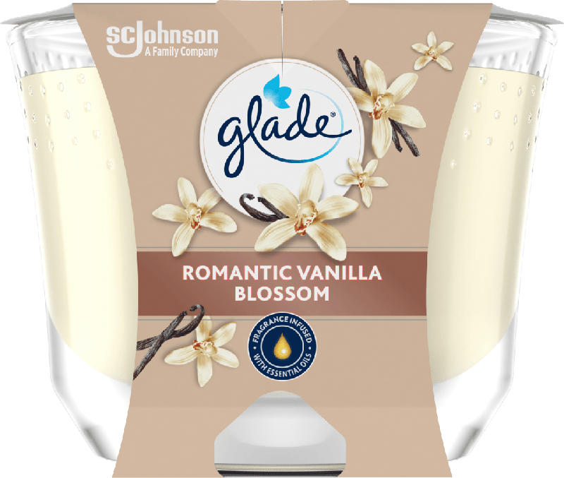 glade Duftkerze im Glas Romantic Vanilla Blossom 204g