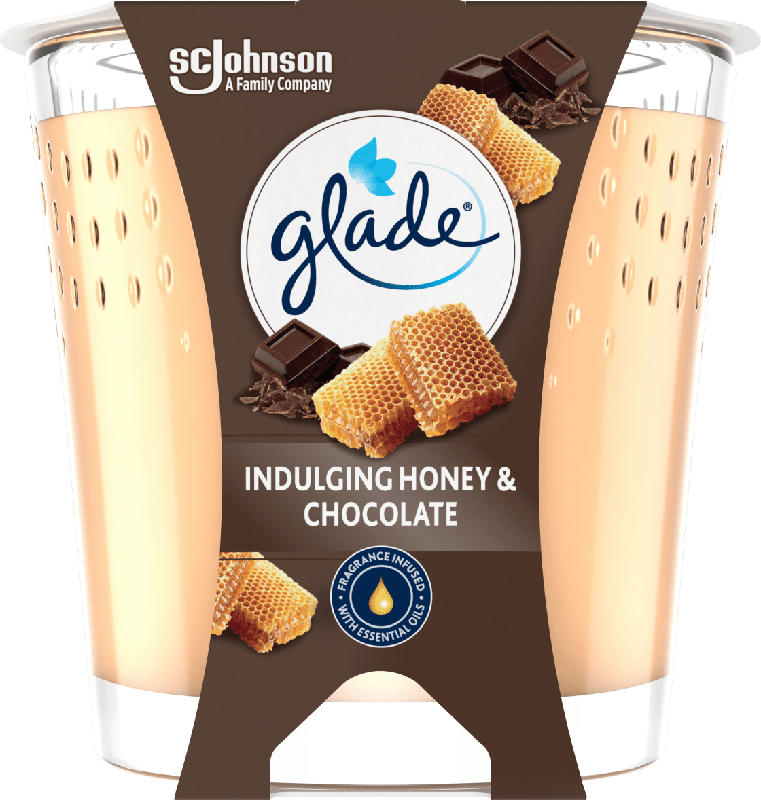 glade Duftkerze im Glas Indulging Honey & Chocolate 112g