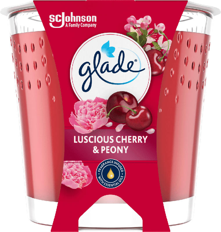 glade Duftkerze im Glas Luscious Cherry & Peony 112g