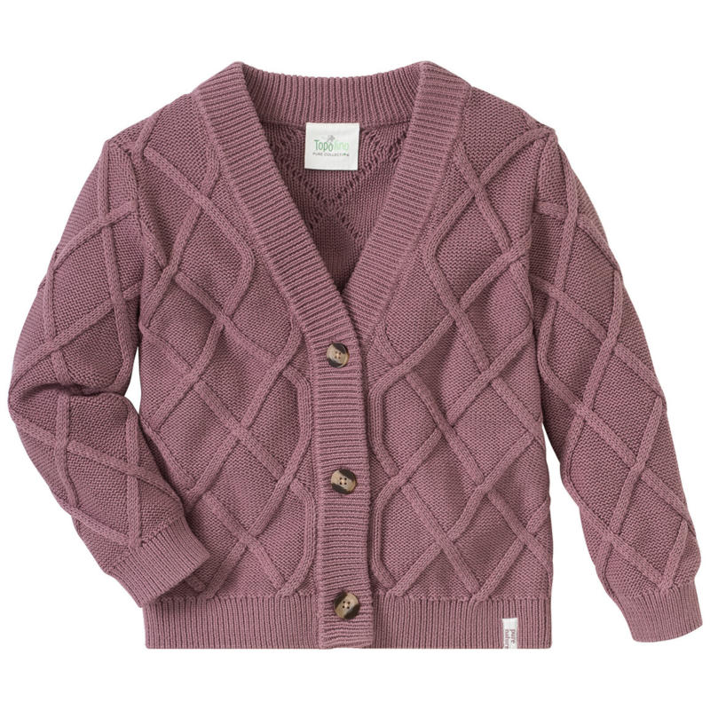 Mädchen Strickjacke mit Zopfstrickmuster (Nur online)